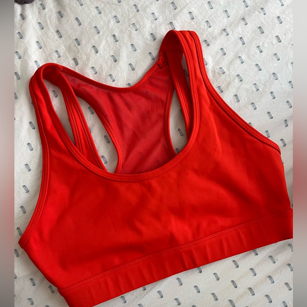 PE Nation red/orange sports bra